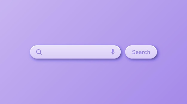 Colorful 3d search bar template Internet browser engine with search box address bar and text field UI design website interface element with web icons and push button Vector illustration
