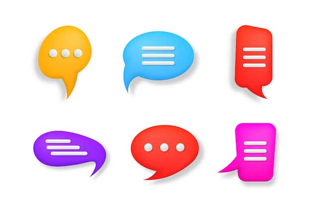 Colorful 3d speech bubble talk dialogue messenger or online support concept