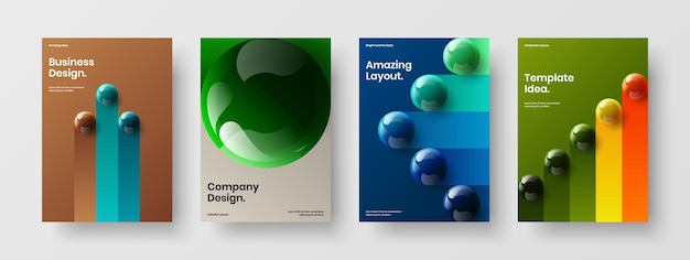 Colorful 3D spheres presentation layout collection