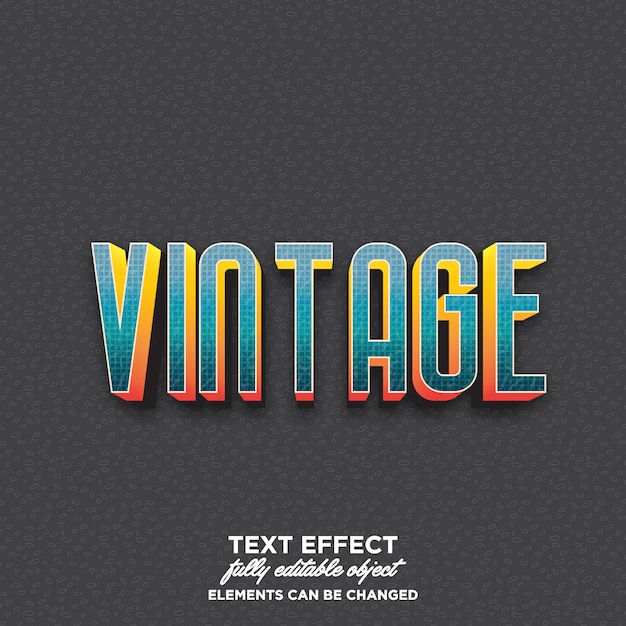 Colorful 3D text with vintage style