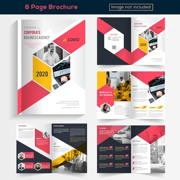 Brochure design colorato per 8 pagine