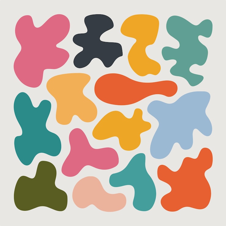Vector colorful abstract amorphous shapes