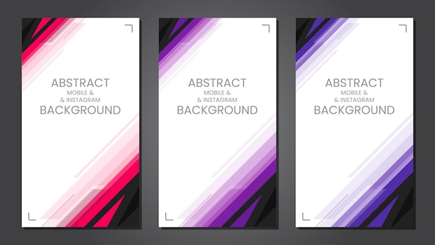 Вектор Красочный абстрактный фон для мобильных и instagram stories set eps vector