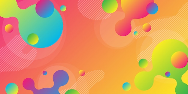 Colorful abstract background and gradation using minimal geometry and wave shape