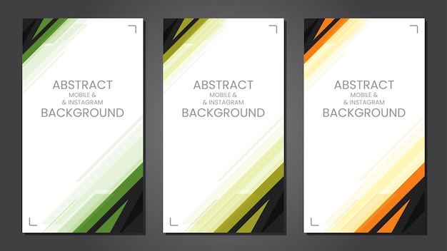 Colorful Abstract Background for Mobile and Instagram Stories Set EPS Vector