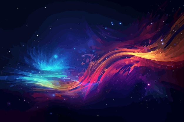 Vector colorful abstract background with a colorful swirl of gas and stars.