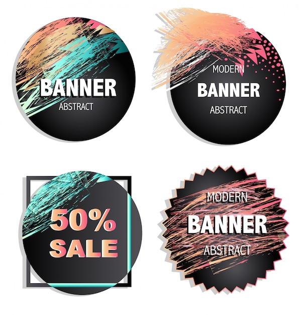 Colorful abstract banner collection