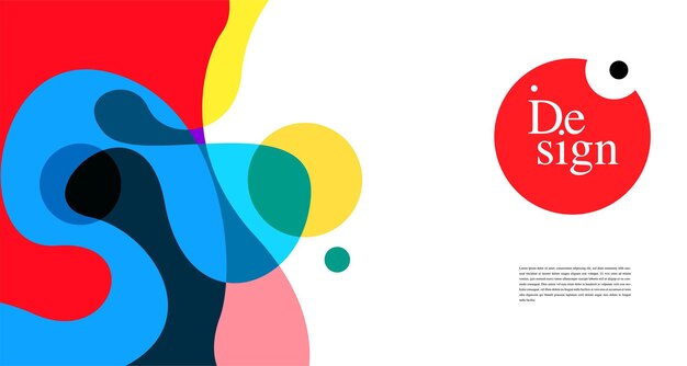 웹 디자인 방문 페이지 및 인쇄 자료에 대한 더미 텍스트가 있는 다채로운 추상 배너 템플릿