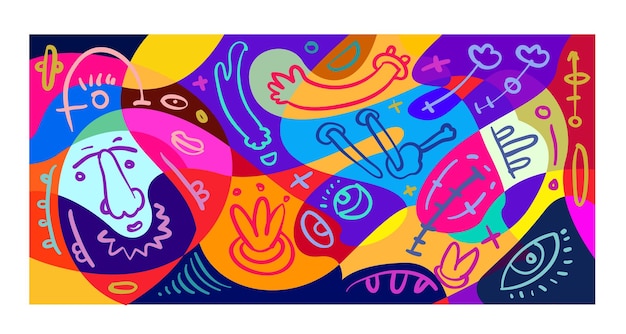 Colorful Abstract Banner Template with Dummy Text for Web Design Landing page and Print Material