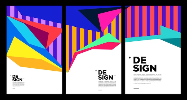 Красочный абстрактный шаблон баннера с фиктивным текстом для веб-дизайна. Целевая страница, история в социальных сетях и материалы для печати.