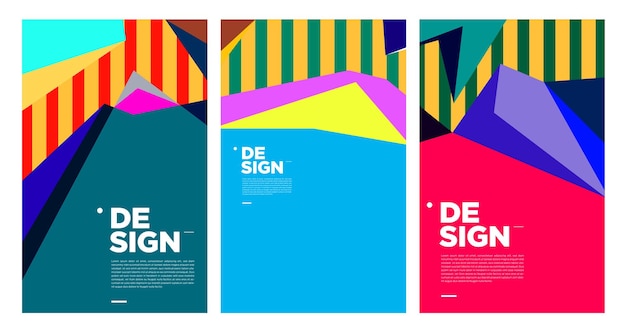 Vector colorful abstract banner template with dummy text for web design landing page social media story and print material