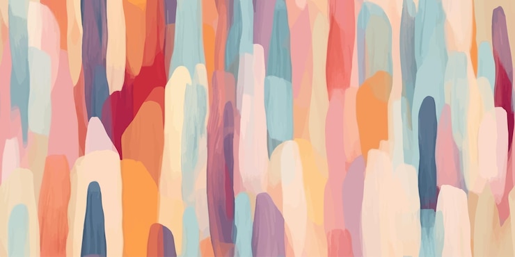 Vector colorful abstract brush stroke painting seamless pattern illustration modern paint line background