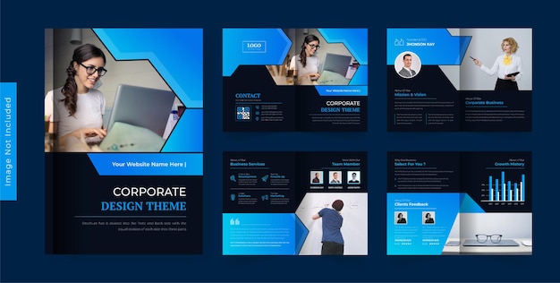 Colorful abstract business brochure design template modern and creative theme