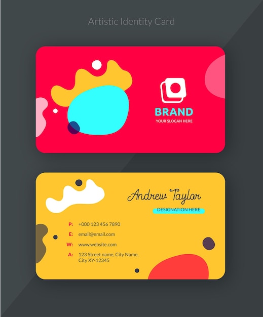 Colorful abstract business card design vector