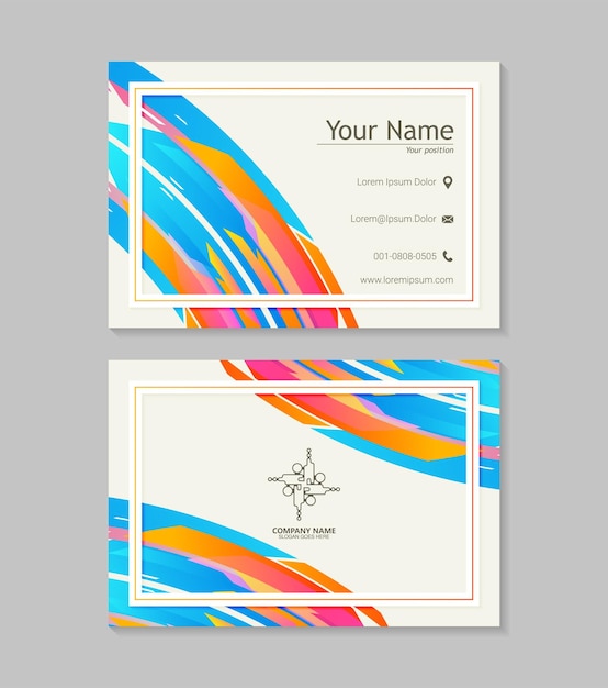 벡터 다채로운 추상적 인 비지니스 카드 디자인