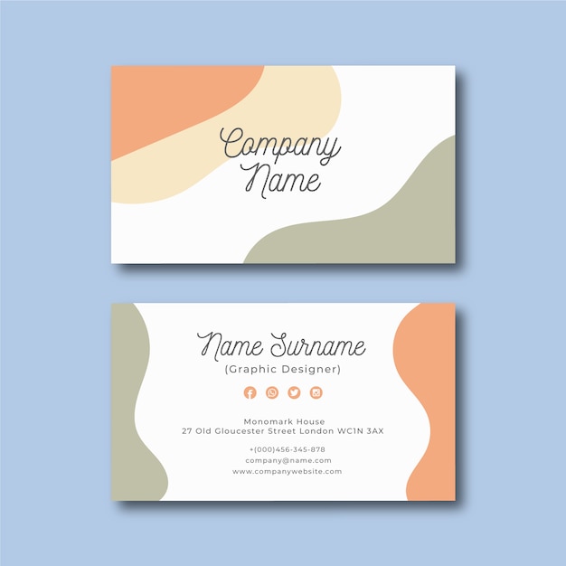 Colorful abstract business card template.