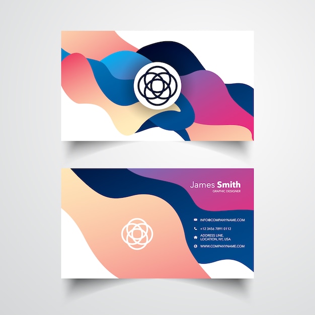 Vector colorful abstract business card