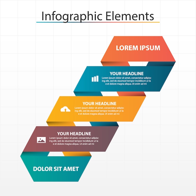 Colorato modello astratto business infographic