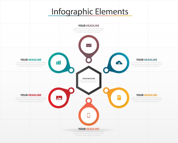 colorful abstract business infographic template 