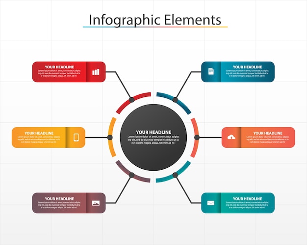 다채로운 추상적 인 비즈니스 Infographic 서식 파일