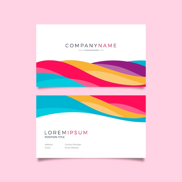 Vector colorful abstract company card with creative shapes