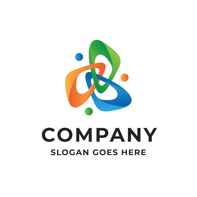 Colorful abstract connect people logo design