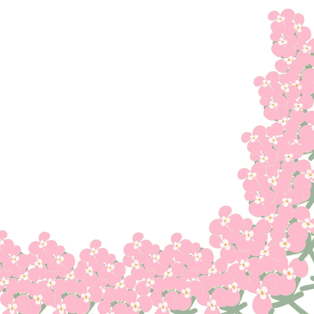 Красочная абстрактная угловая рамка из цветочных элементов в модных нежно-розовых тонах Copyspase Lifestyle