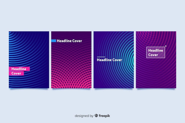 Vector colorful abstract cover collection