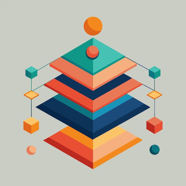 a colorful abstract design with a circle of different colors and a circle with a blue and orange cir