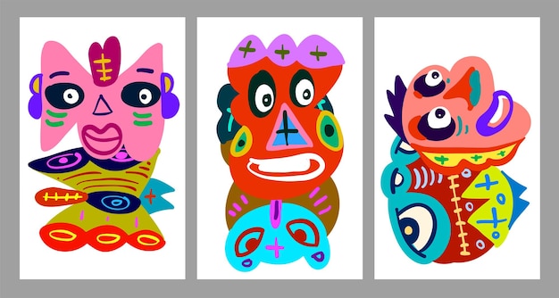 여름 휴가 배너와 포스터를 위한 다채로운 추상적인 민족 패턴 일러스트레이션