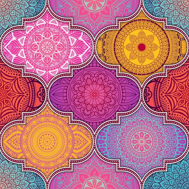 Colorful abstract ethnic pattern