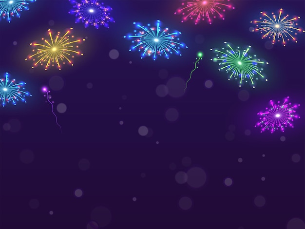 お祝いのコンセプトのカラフルな抽象的な花火の背景