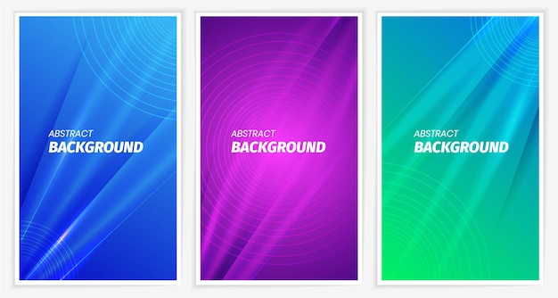 Colorful abstract fluid geometric gradient pack collection