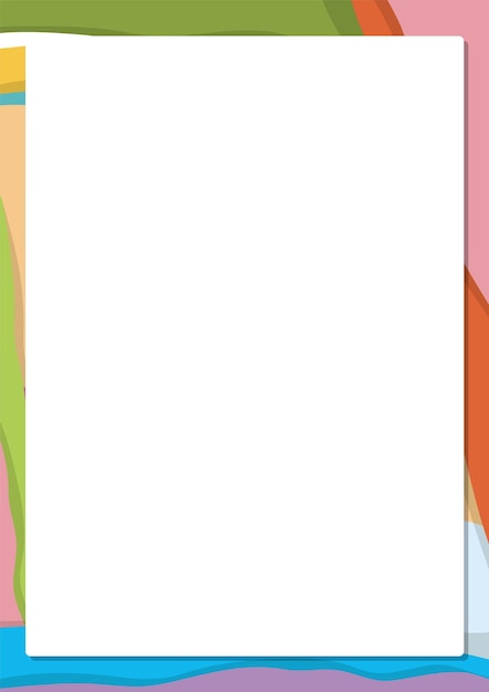 Colorful abstract frame border template with cartoon illustration