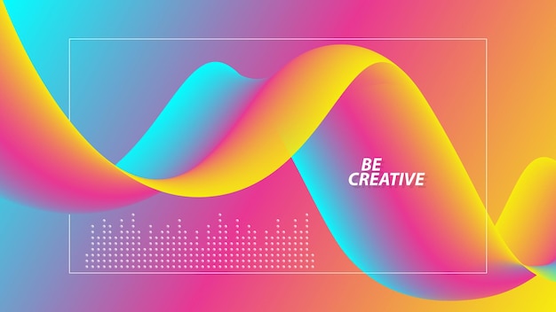colorful abstract futuristic 3d shape hipster geometric gradient background creative cover design
