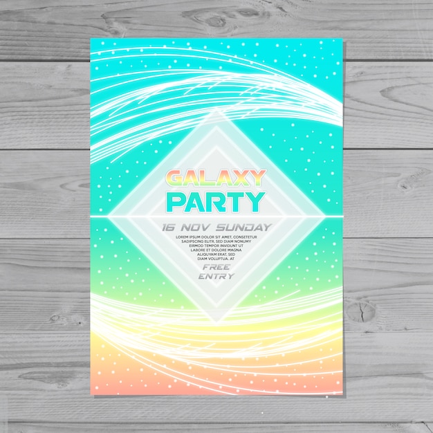 Colorful abstract galaxy party poster