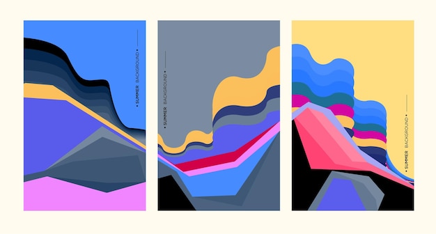 Красочная абстрактная геометрическая фоновая иллюстрация для летнего плаката