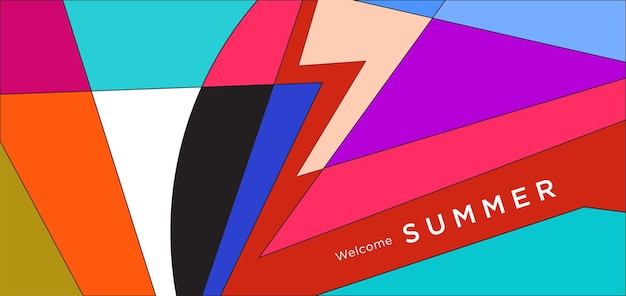 Colorful abstract geometric background for summer banner