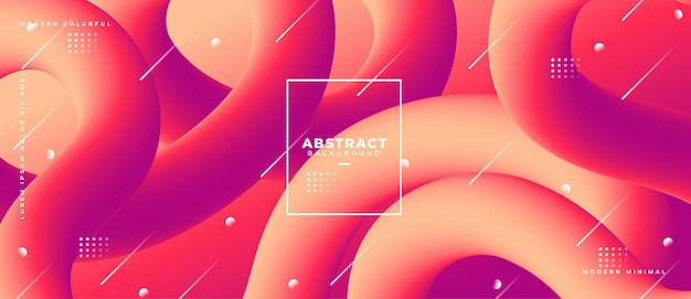 Colorful abstract geometric banner.Trend gradient. Fluid shapes composition.