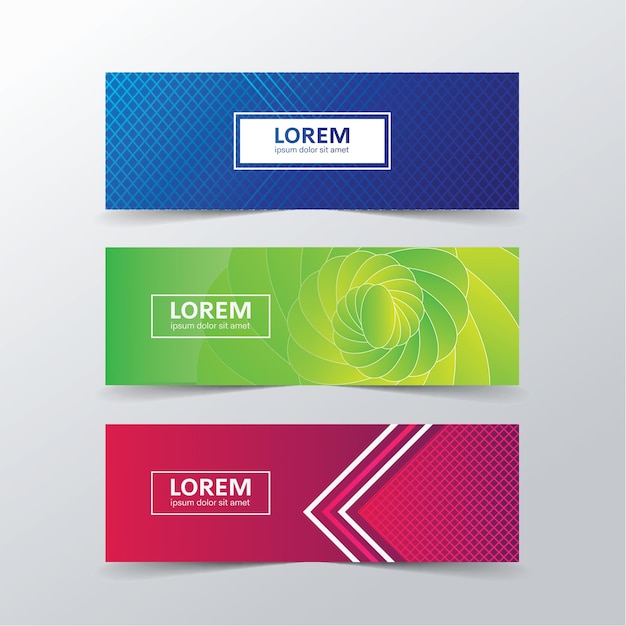 Colorful abstract geometric banners set