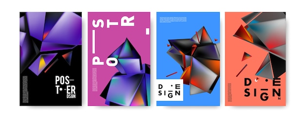 Colorful abstract geometric triangle poster and cover design