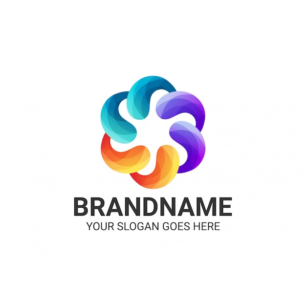 Colorful abstract gradient logo template