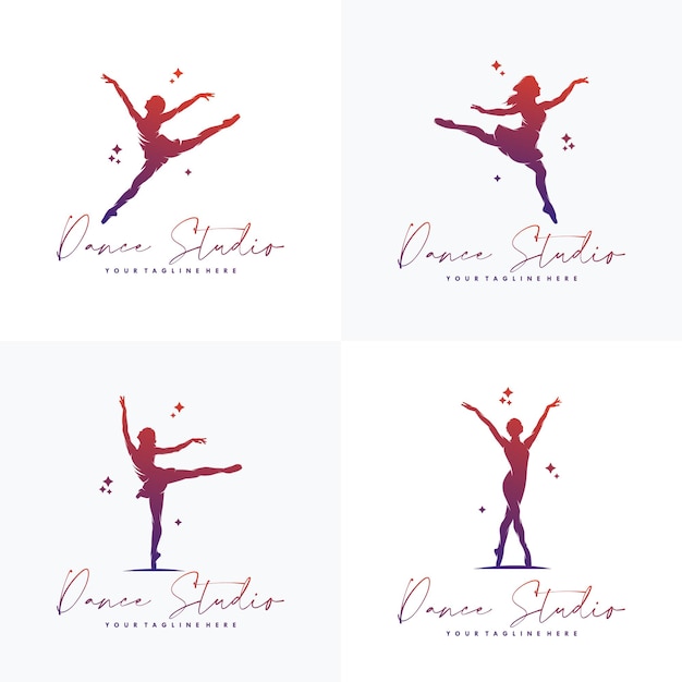 Vector colorful abstract gymnastic logo design