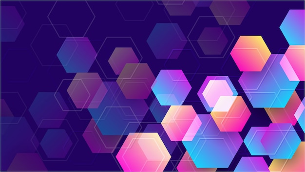 Vector colorful abstract hexagon background.