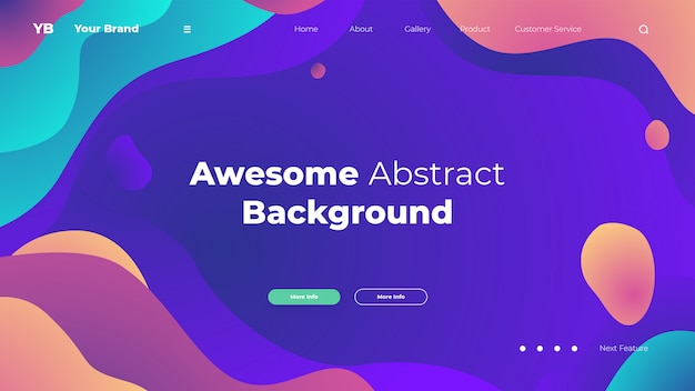 Colorful Abstract landing page or web template design