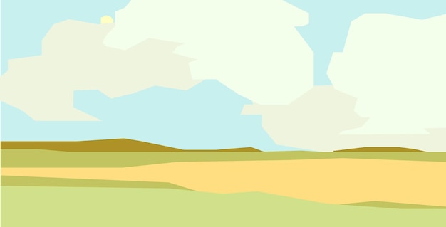 Colorful abstract landscape. Clouds, sky and field. Wallpaper Templates for stories