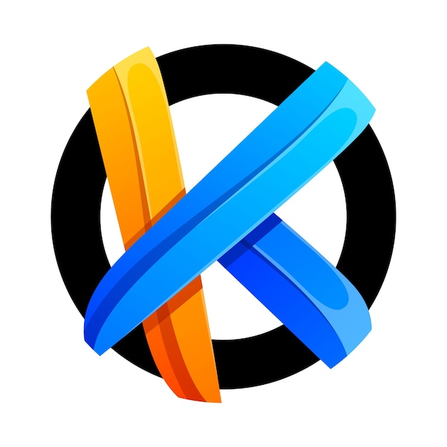 다채로운 추상 문자 K 로고 디자인
