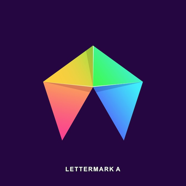 Lettera astratta colorata a logo premium