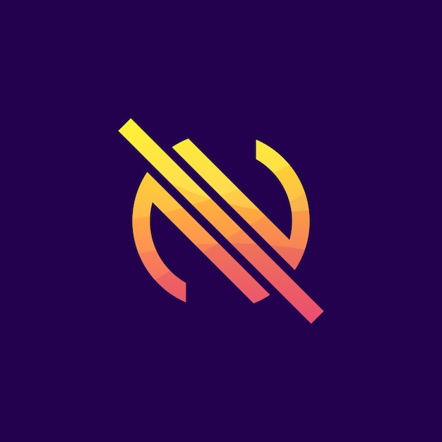 Colorful Abstract Letter N Logo Premium