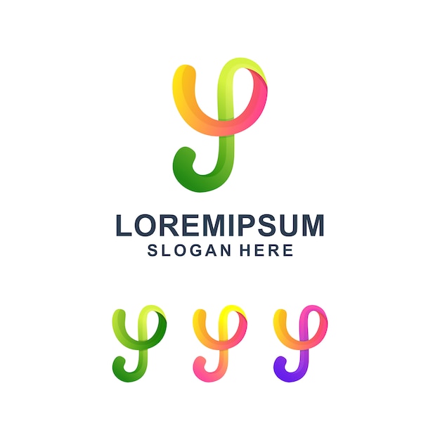 Красочный абстрактный буква y логотип